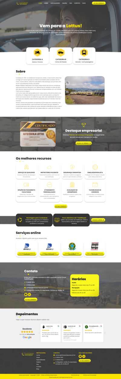 Site Auto escola Lottus